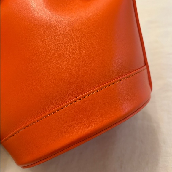 Sezane Farrow Mini Leather Bag NEW Bright Orange Red - Picture 4 of 11